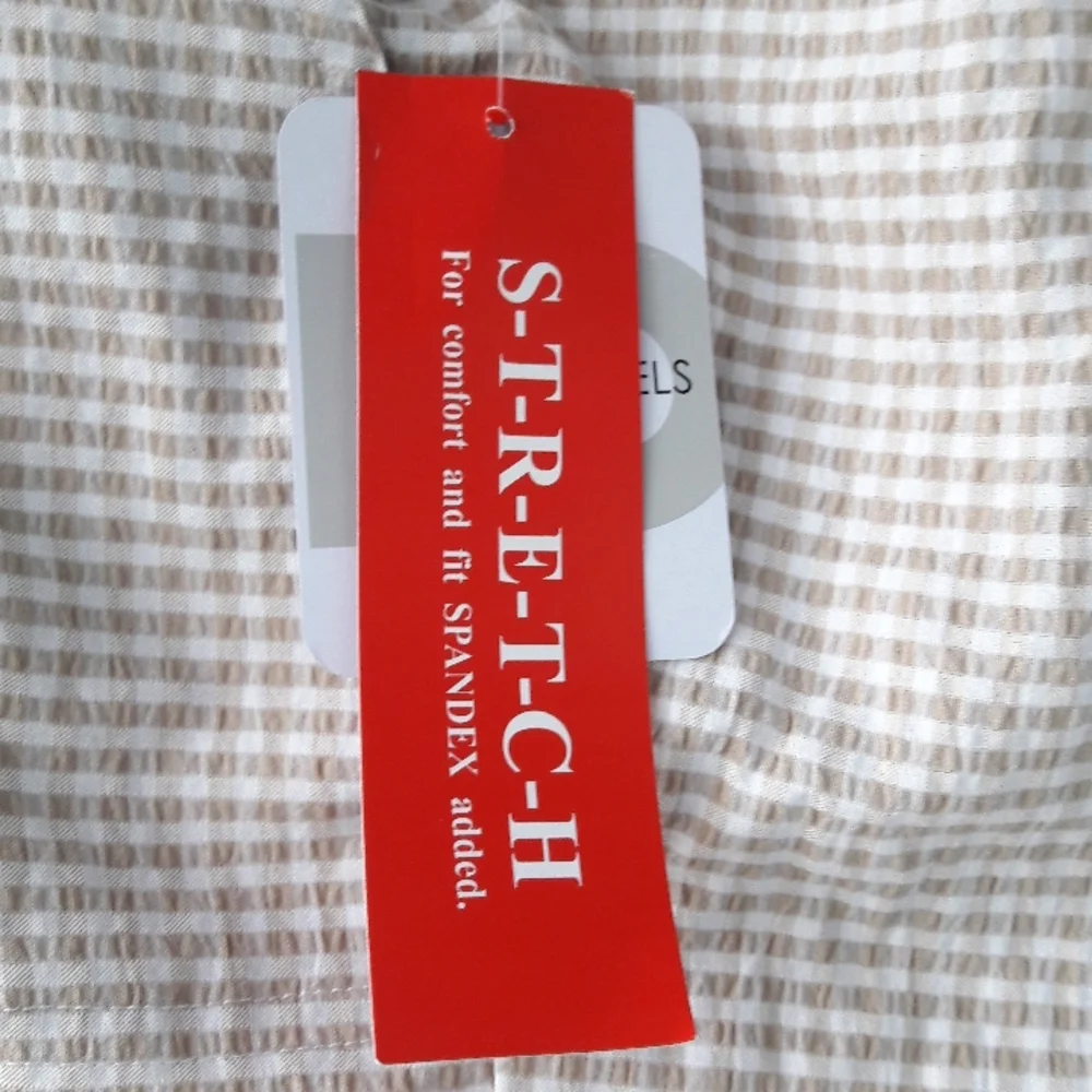 NWT "Emily Daniels" Seersucker Check Capri Petite Medium "FINAL PRICE" - Picture 5 of 8